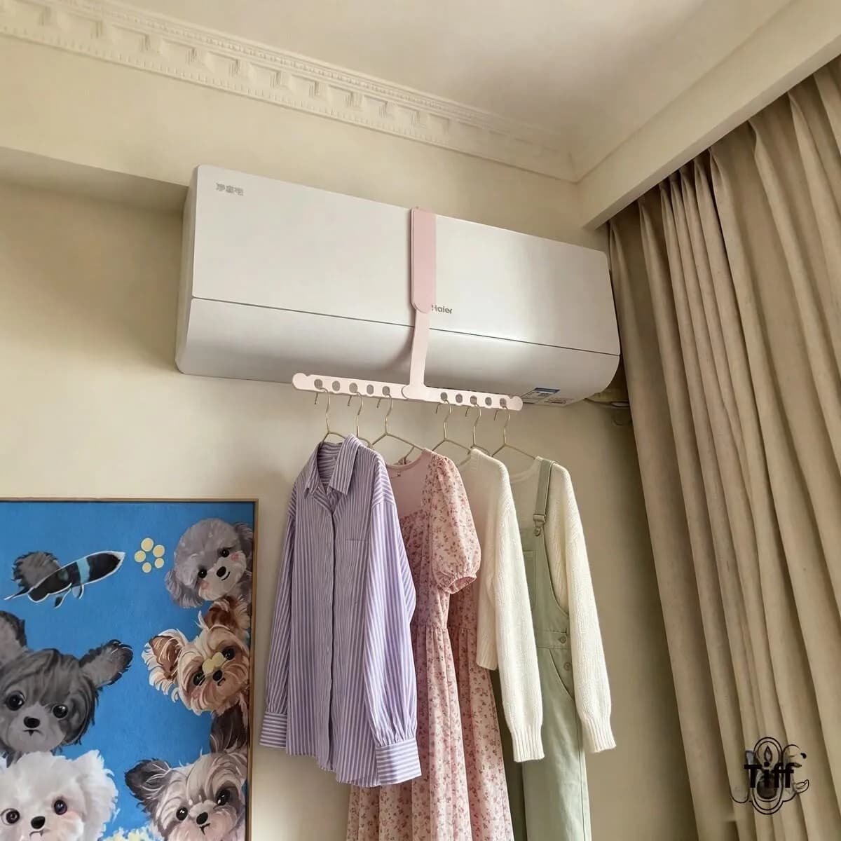 Travel Portable Plastic Clothes Hanger Anti-Slip Air Conditioned Hotel Home Use Multi-Function Clothes Drying Rack without Trace