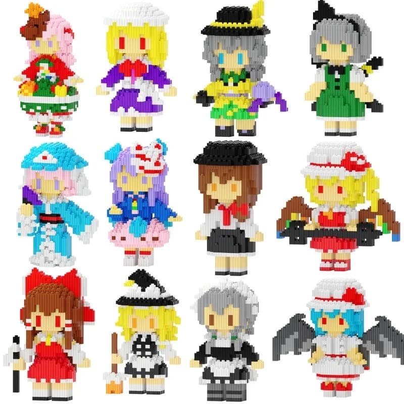 Anime TouHou Project Building Block DIY Creative Bulk Sets Kirisame Marisa Bricks Toys Assembly Figures ABS Model Doll Xmas Gift