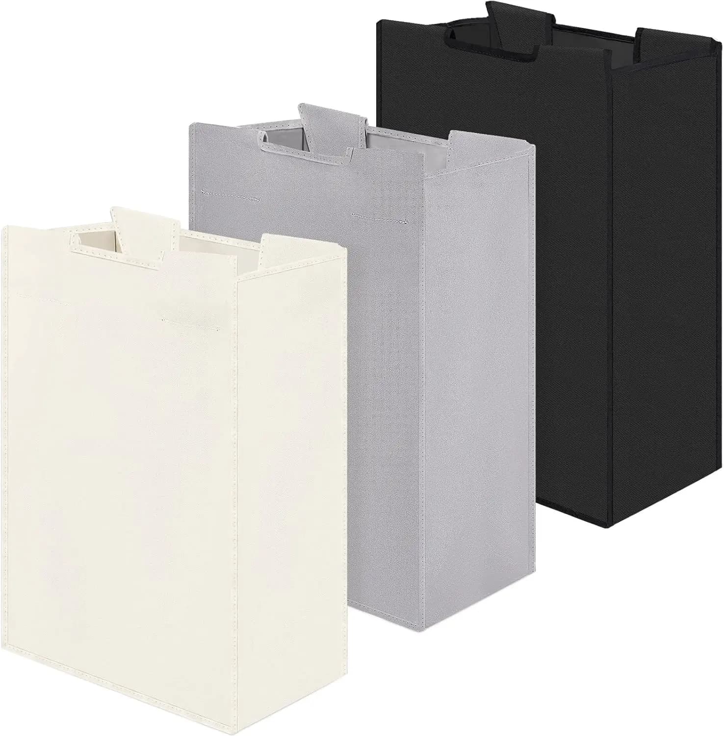 Set of 3 Replacement Bags for Basket Wallet, Removable Covers in Beige, Grey and Black, 14.76x8.66x21.65 Inches