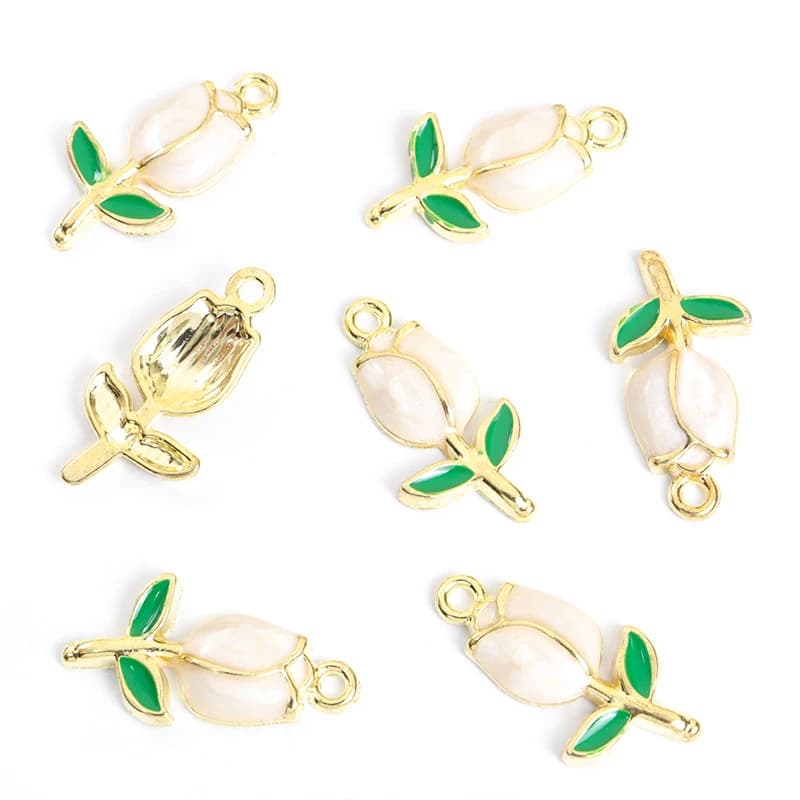 7Alloy jewelry accessories, three-dimensional oil-drip tulip pendants, fashionable earrings, bracelets, necklaces, pendants whol