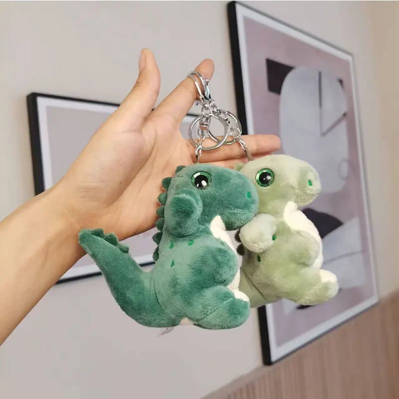 12cm carino verde morbido dinosauro peluche bambola portachiavi bella borsa da scuola ciondolo bambola borsa zaino ornamenti portachiavi