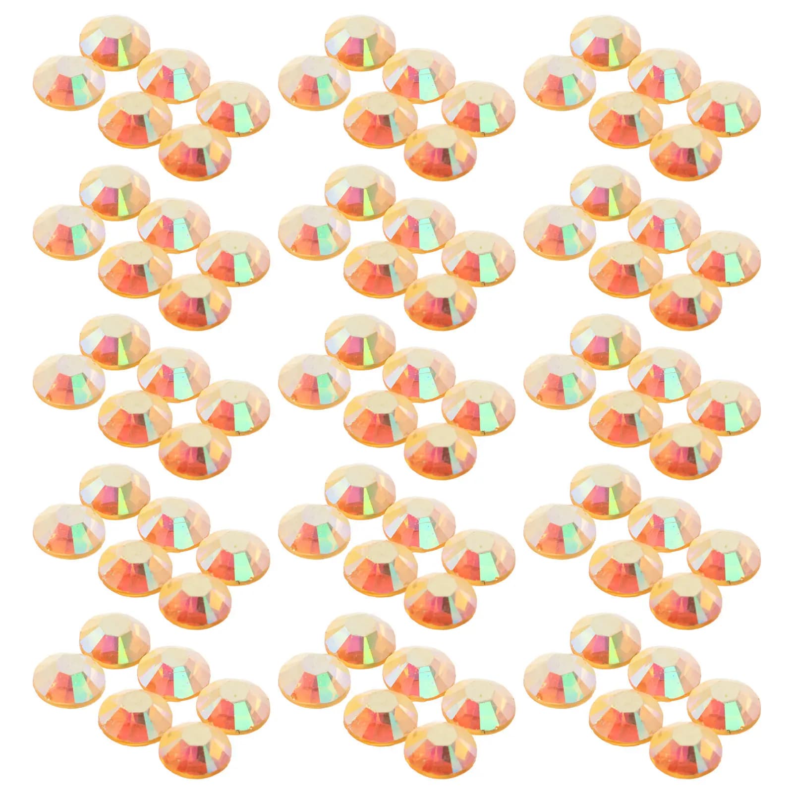 Confezione da 6 Strass in Resina Flatback 5mm Arancione AB Jelly Vibrante per Decorazione Unghie, Fai da Te, Artigianato, Vestiti, Scarpe, Borse, Gioielli e Ciondoli