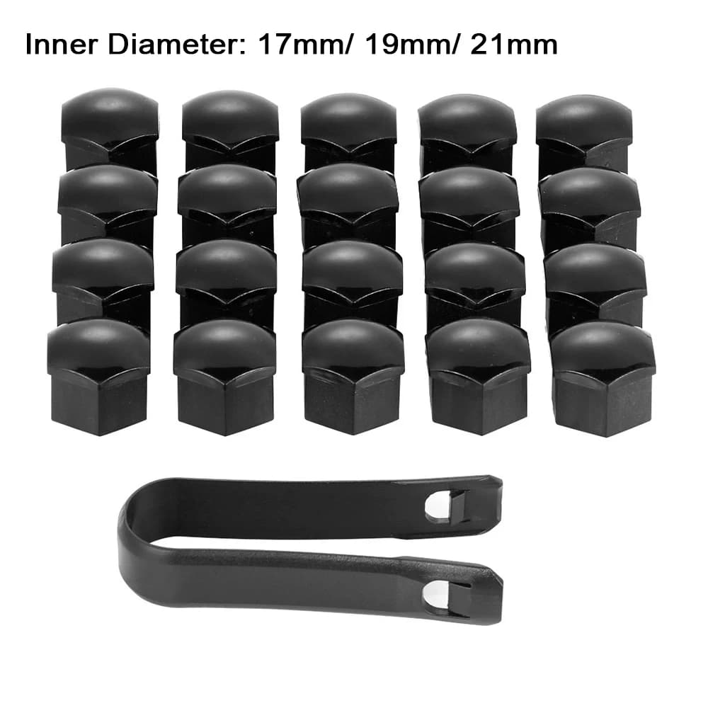 20Pcs Universal 17mm/19mm/21mm Plastic Car Wheel Nut Covers Bolt Caps For Audi A3 A4 B8 B9 A5 Q3 Q5 Q7 A6 A7 Auto Accessories