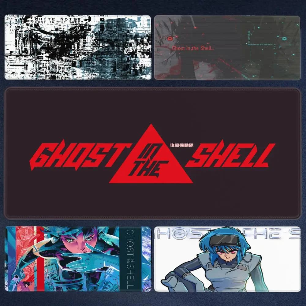 Tappetino per mouse G-Ghost in the Shell, antiscivolo, ispessito, grande, con bordo cucito, per ufficio, studenti e gaming
