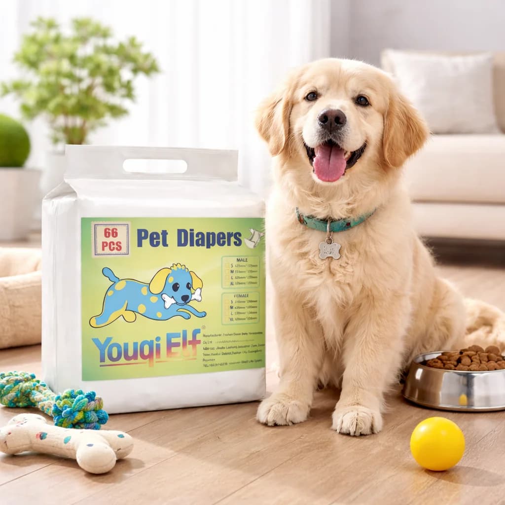 66Pcs Large Package of New Pet Diapers, Ultra-Thin, Breathable, Comfortable and Soft, Instantly Absorbent and Dry, Suitable for Female Dogs during Their Menstrual Period