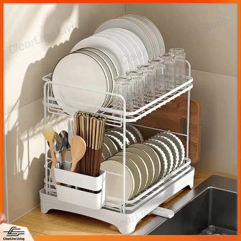 Multifunctional Kitchen Drain Rack for Bowls Plates Cups Dish Drying Rack Sink Organizer Tableware Storage Shelf Cabinet Dish