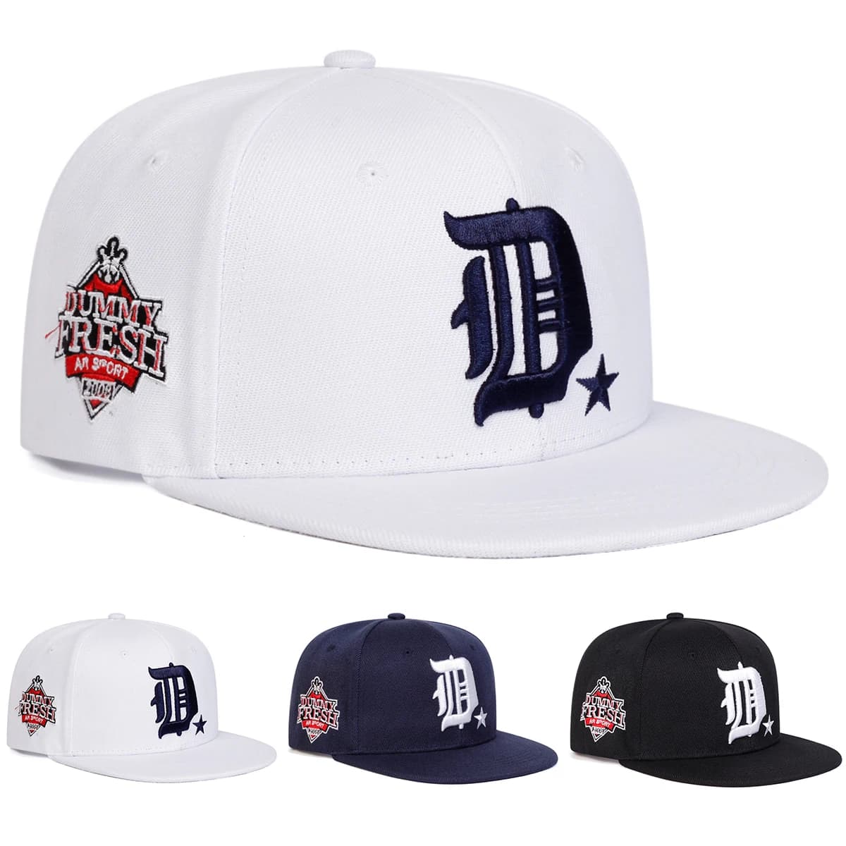 Unisex D Lettera Lato DUMMY FRESH Ricamo Cappelli Hip-Hop Primavera Autunno Outdoor Regolabile Casual Berretti da baseball Protezione solare Cappello