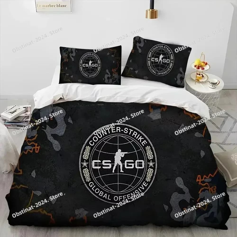 3D CS GO Game Gamer Counter Strike Bedding Set Printed single Comforter Quilt Bed Cover Pillow Case 3 Pieces Set Kids Adult Size
