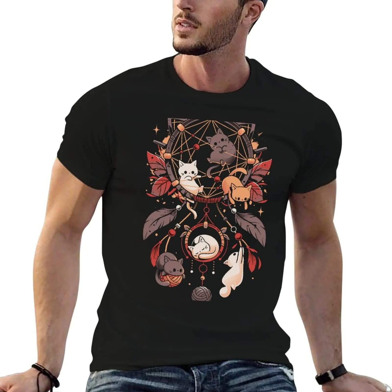 Cat Catcher - Kittens Dream Catcher T-Shirt t shirts for man pack white g man t shirts for men cotton t shirt man T-shirt