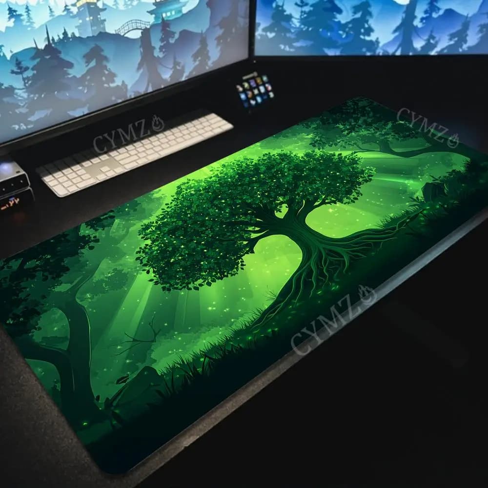 Tappetino per mouse di grandi dimensioni con design vibrante dell'albero della vita, tappetino da scrivania, tappetini da gioco antiscivolo, accessori per PC, tastiera, mousepad, tappeto da ufficio