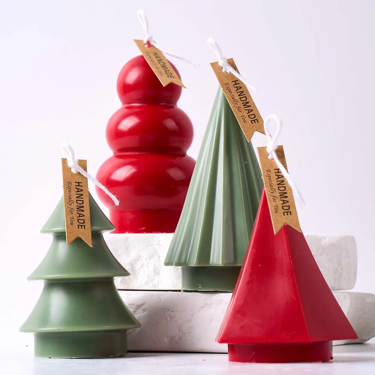 Geometria Albero di Natale Stampo per candele in silicone Ornamenti natalizi fai-da-te Artigianato Strumenti per la creazione di stampi per colata di resina in gesso Decorazioni per la casa