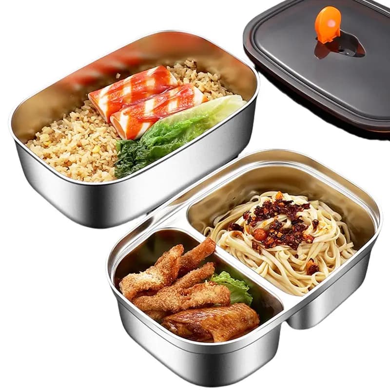 Stainless Steel Lunch Box for Kids And Adults, Portable Leak-Proof Bento Box, Travel Food Meal Prep Container Dishwasher Safe