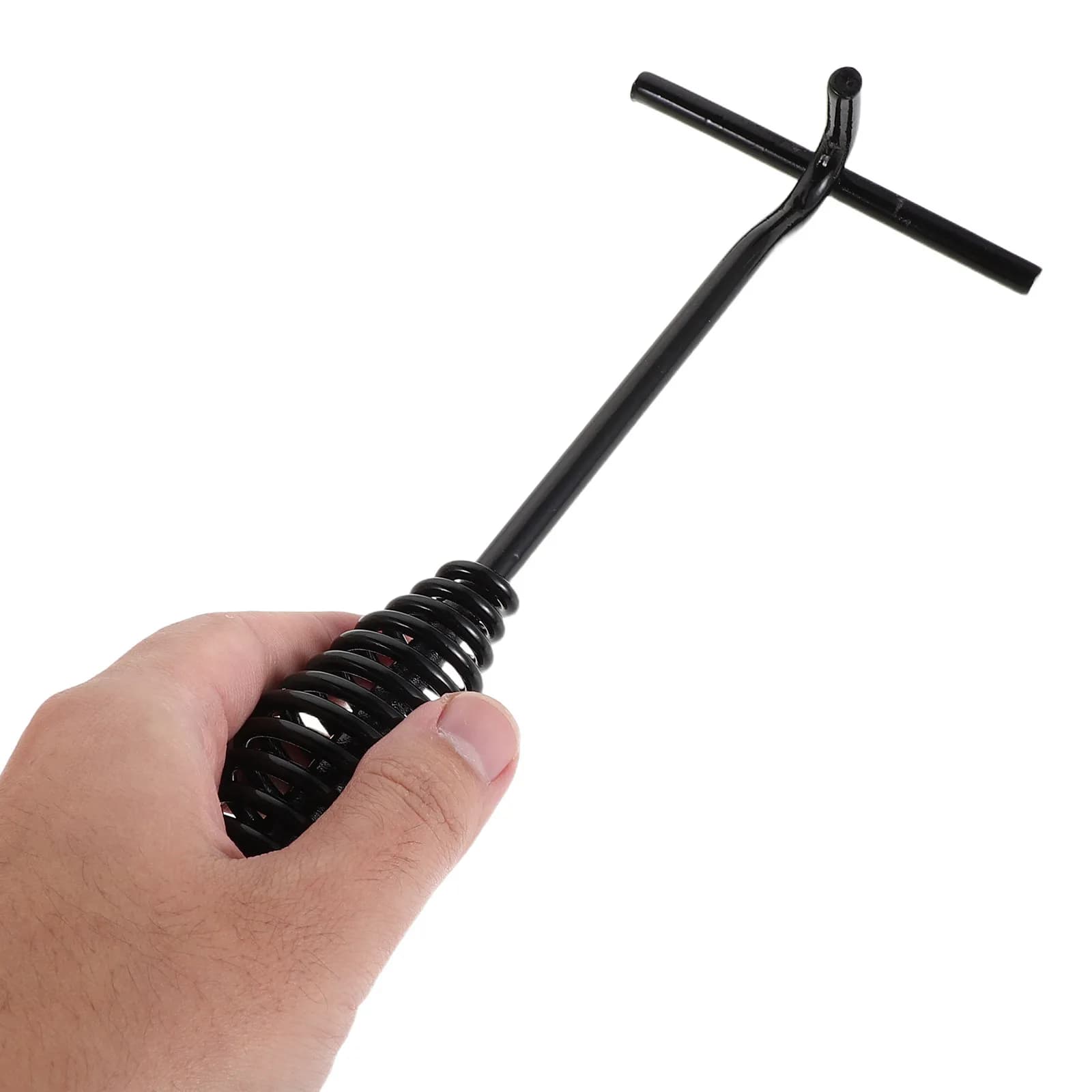 Sollevatore per Coperchi in Ghisa per Pentole Olandesi 25 cm, con Impugnatura a Spirale, Robusto, Stabile, Manico Ergonomico, per Pentole da Campeggio e Uso Esterno