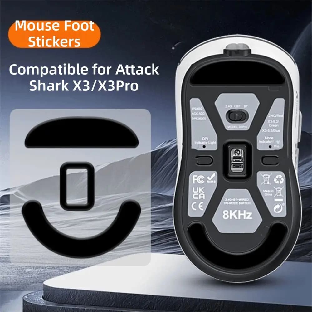Smooth PTFE Mouse Foot Pads Ice Edition Wear-Resistant Mouse Feet Pad Smooth Mouse Foot Sticker Skates for ATTACK SHARK X3 PRO