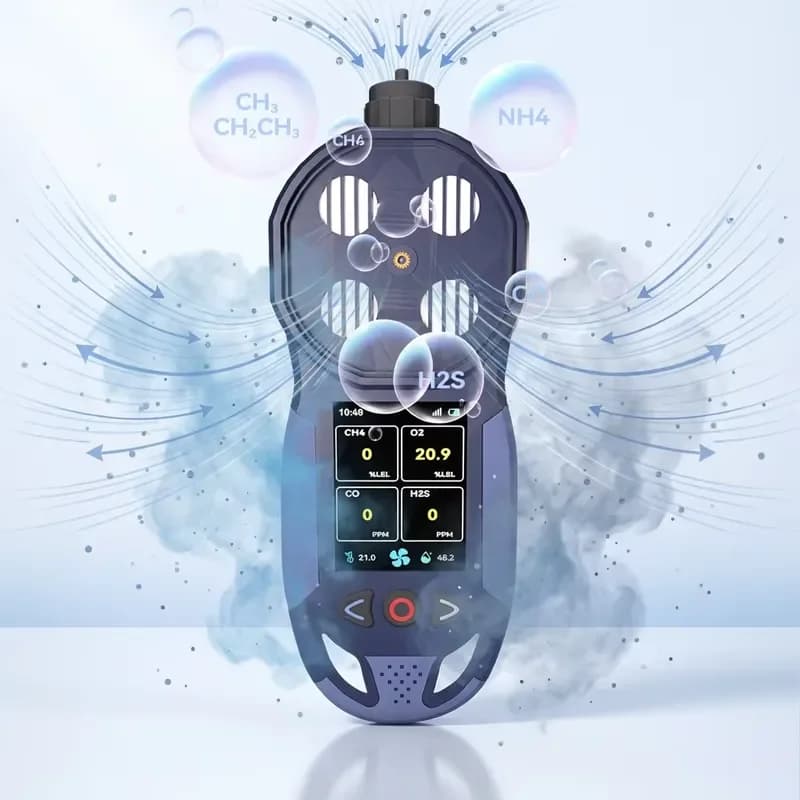 2-in-1 Pump-Suction Diffusion Portable Gas Detector with Color Screen and Magnetic Charging for Industrial Safety