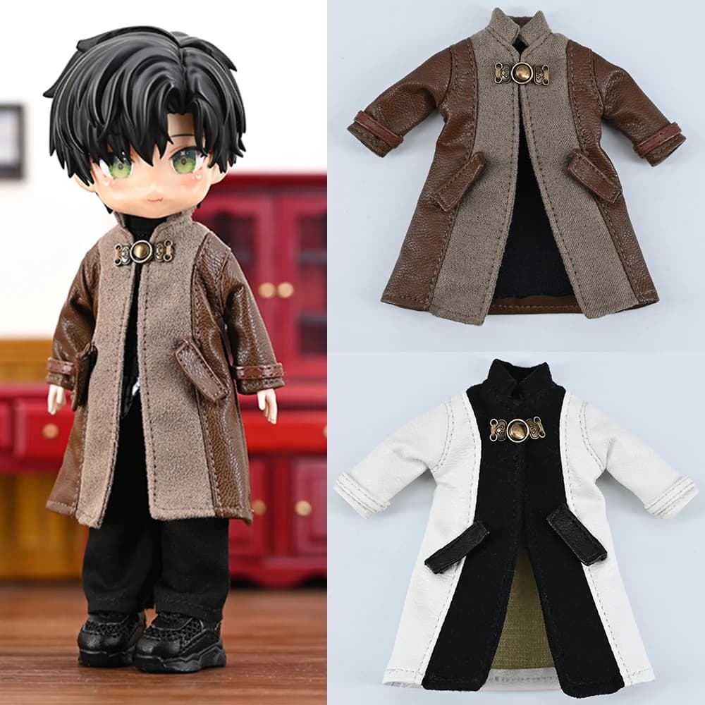 Original Ob11 Doll Leather Coat Jacket Clothes Doll Jazz Cloak Jacket For P9, P10 Ob11,Obitsu11,Molly, Gsc, Ymy, 1/12Bjd Doll