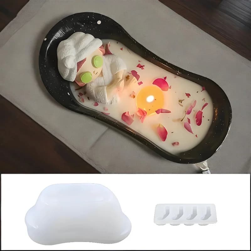 1 set di stampi in silicone per candele profumate fai da te, adatti per ceramica, gesso, resina, prodotti in cera.