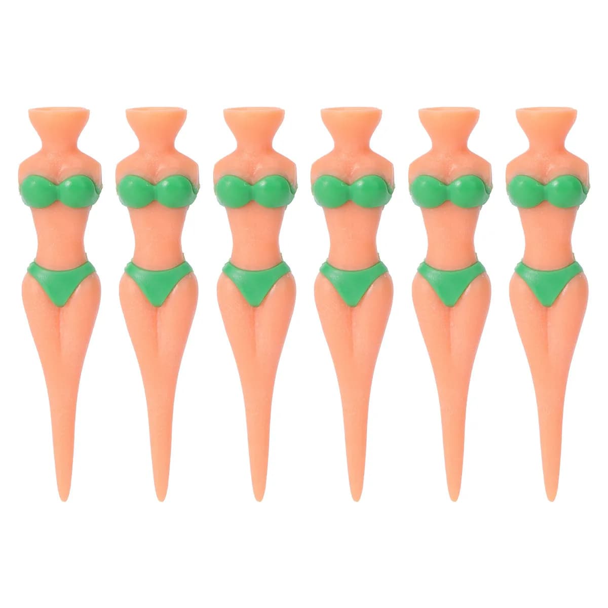 6 Pezzi Tee da Golf a Forma di Bikini da Donna, in Plastica ABS, Diametro 11mm, Lunghezza 78mm, Strumento Ripara-Divot, Articoli da Collezione