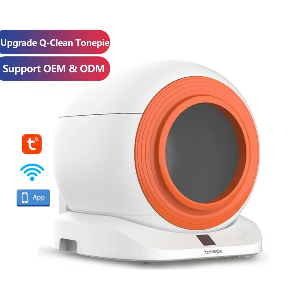 Lettiera Automatica Autopulente per Gatti da 65L con Controllo APP, Rimovibile, Tonepie Q-clean OEM ODM, Toilette Intelligente per Gatti, Prodotti per Gatti