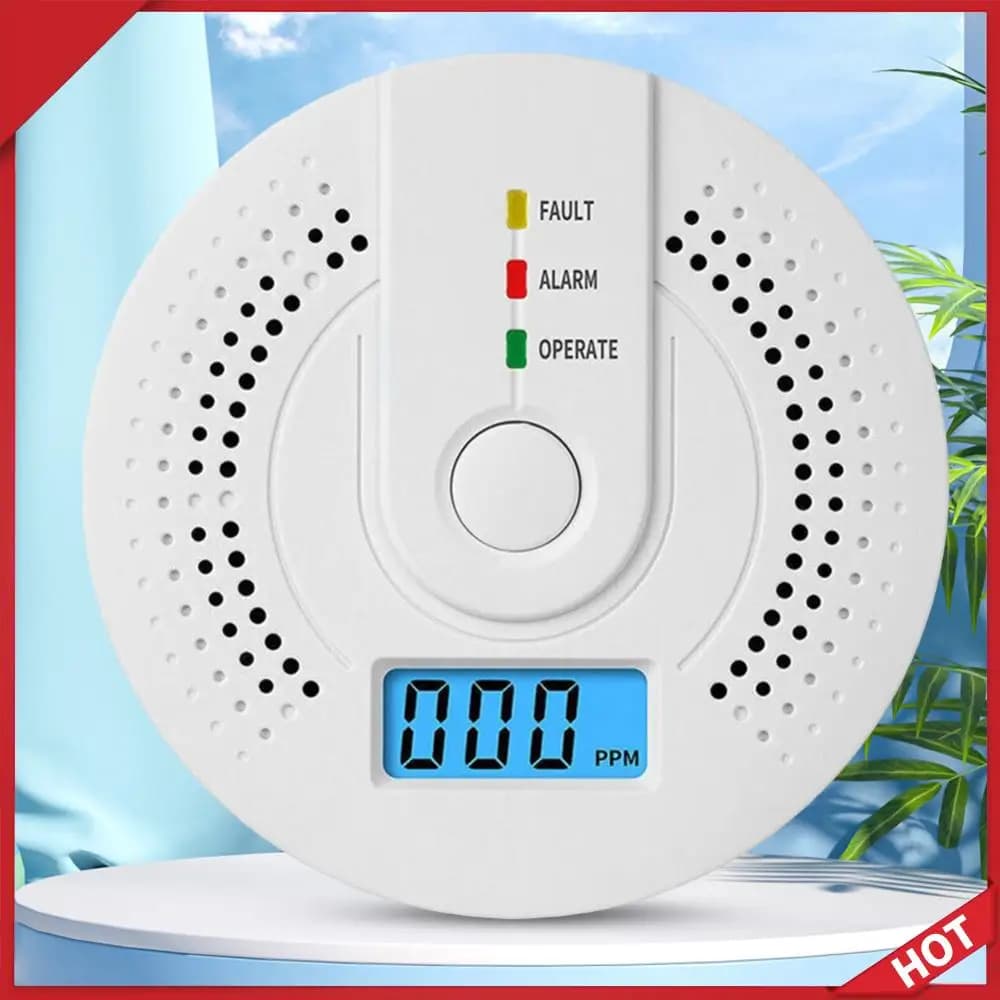 Rilevatore Digitale di Monossido di Carbonio a Batteria, Portatile, con Allarme Sonoro e Indicatore LED per Uso Domestico