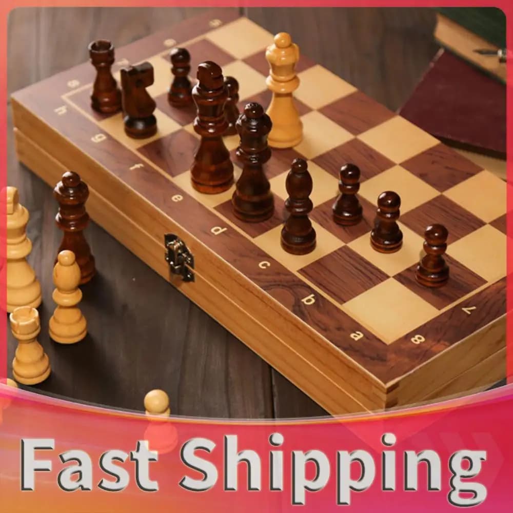 Developing Strategic Thinking Chess Wooden Set Best Gifts Foldable Chess Board No 29x29cm Large Chessboard for Kids Adults
