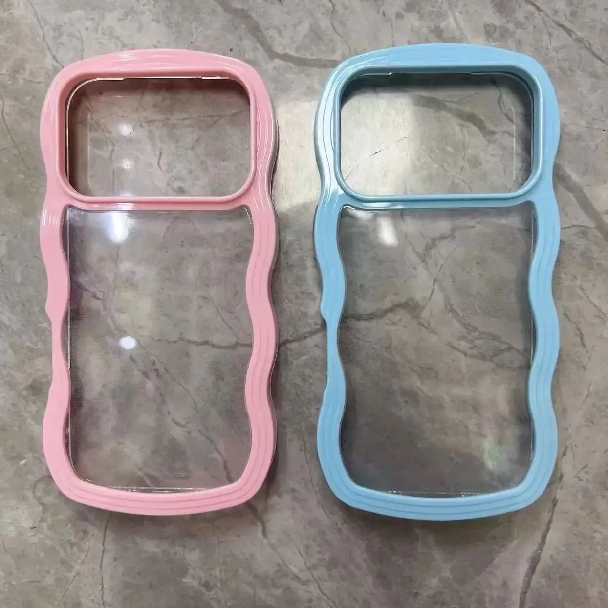 Custodia per telefono color caramello con linee ondulate ricce trasparenti per iPhone 17Air 16 15 14 13 12 11 Pro Max Plus Custodia morbida antiurto per paraurti