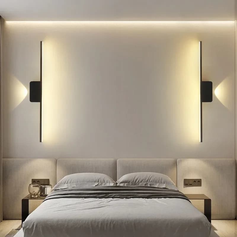 Lampada da parete moderna e minimalista a LED Camera da letto Comodino Lampada da parete a striscia lunga Soggiorno Divano Sfondo Apparecchio di illuminazione per interni domestici