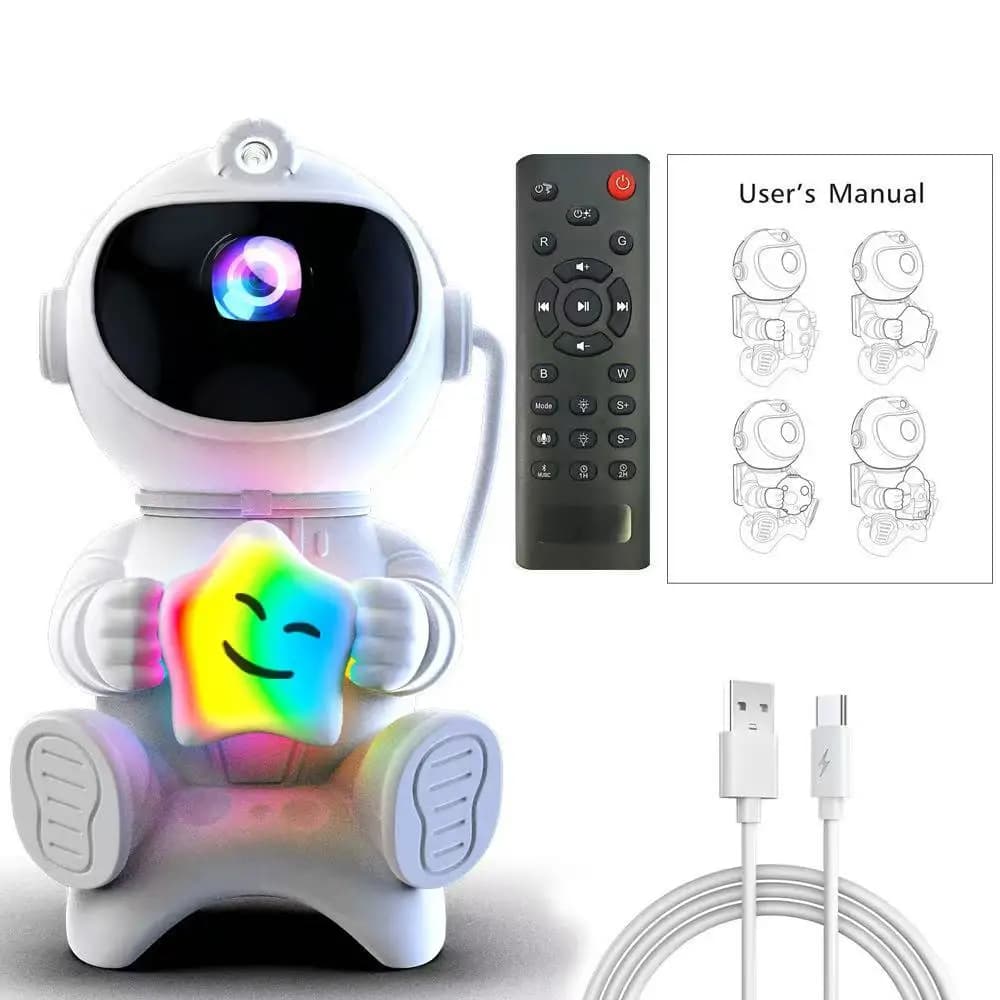 Proiettore LED Astronauta, Luce Notturna con Nebulosa e Cielo Stellato, Decorazione per Camera da Letto, Casa, Feste, Regalo per Bambini