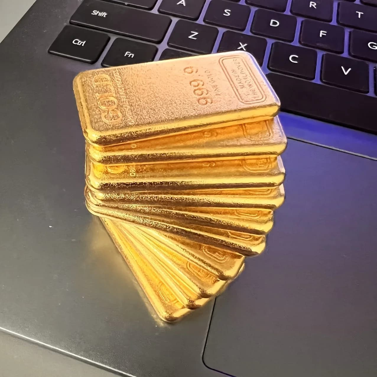 1 Pezzo Barra d'Oro Realistica - Replica in Metallo Resistente con Aspetto e Peso Realistici, Elegante Decorazione per Soggiorno