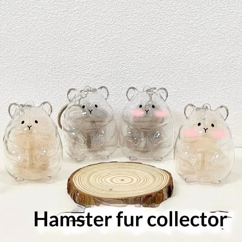 Transparent Cute Hamster Pet Fur Collector Detachable Grooming Hair Remover Portable for Pet Owners Home Sofa Carpet Cleaning