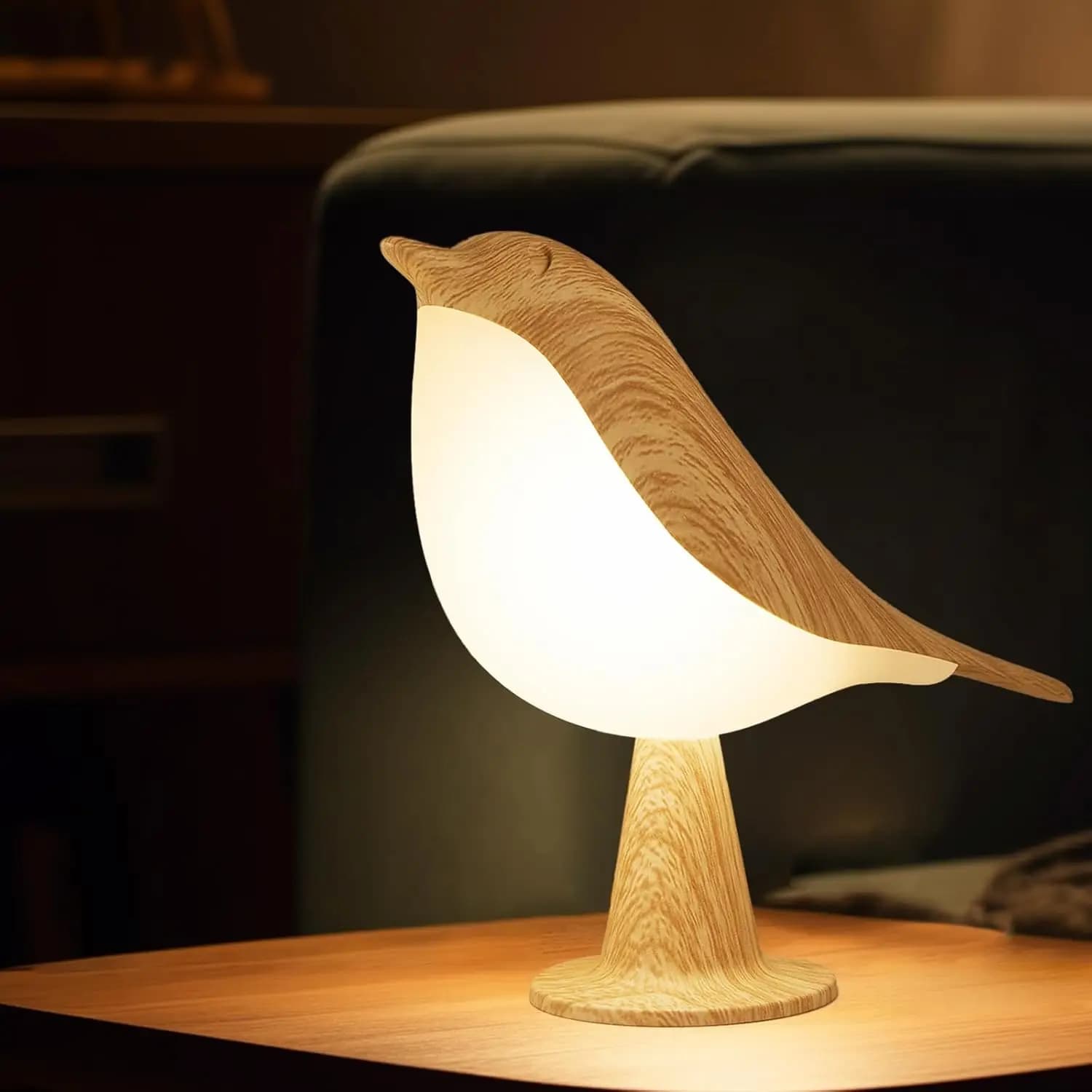 Lampada da Scrivania a Forma di Colibrì Senza Fili, Ricaricabile 2600mAh, Luce Notturna Touch a 3 Colori con Diffusore di Aromi per Camera da Letto