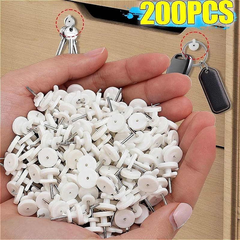 50/200 Pieces Invisible Nails from Walls, Mini Multipurpose Round Hooks, Frame and Square Fixing Nails, Home and Office Decoration