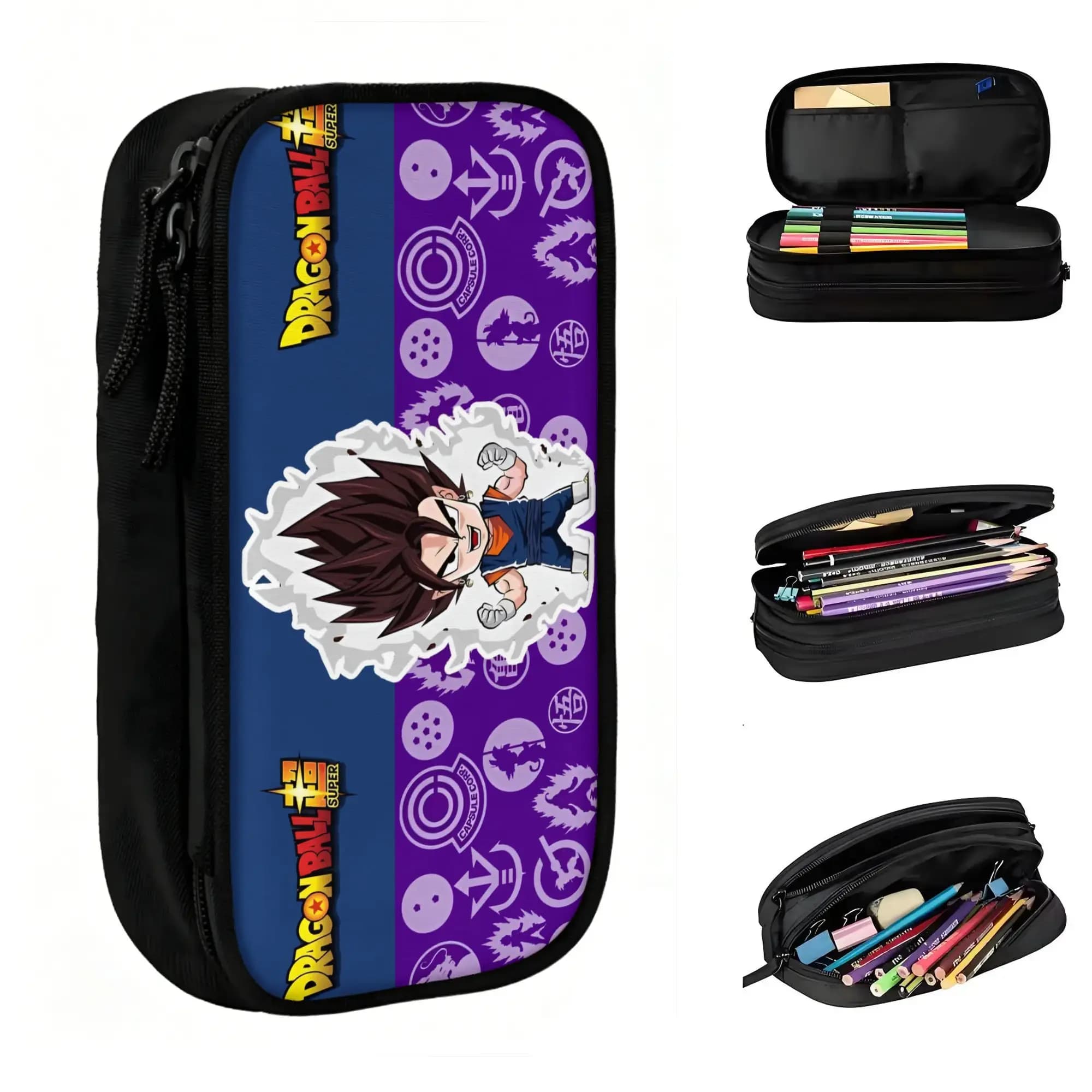 Custom Kawaii DBZ Vegeta Super Monkey Cartoon Pencil Cases for Boys Girls Manga Large Capacity Pen Bag Box School Supplies