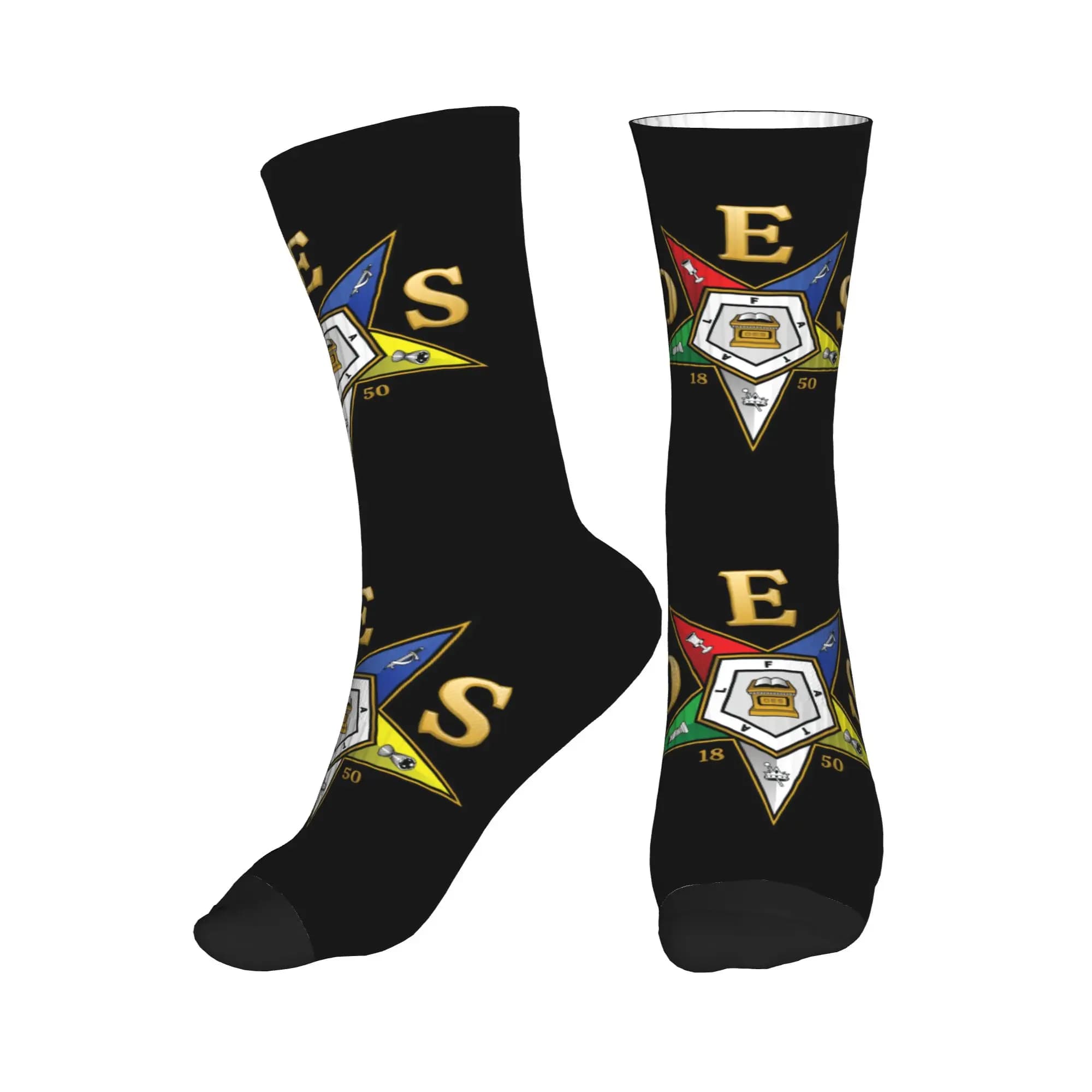 Calzini da uomo e da donna con emblema OES Order Of The Eastern Star, calzini unisex divertenti con stampa 3D