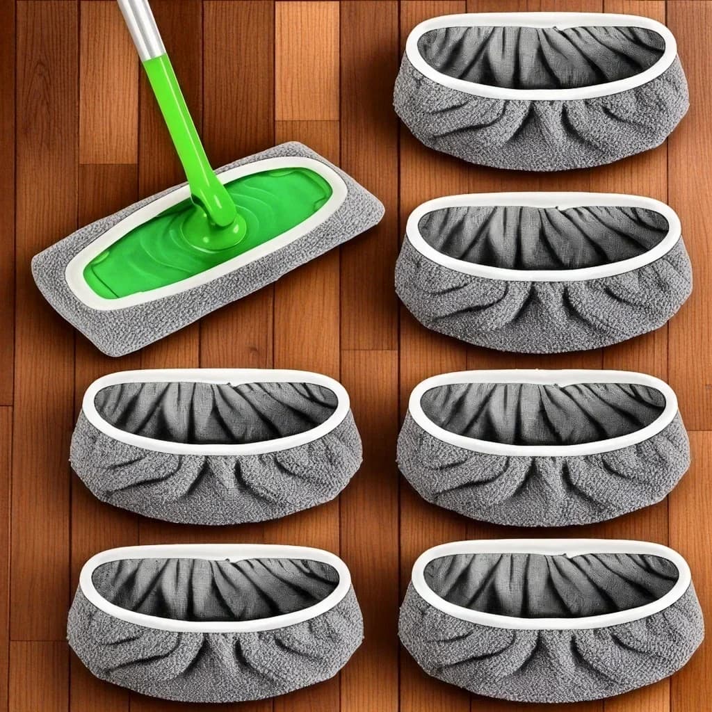 4 reusable mop cloths with high water absorption and ultrafine fiber cleaning cloths that can firmly adhere to most standard mop