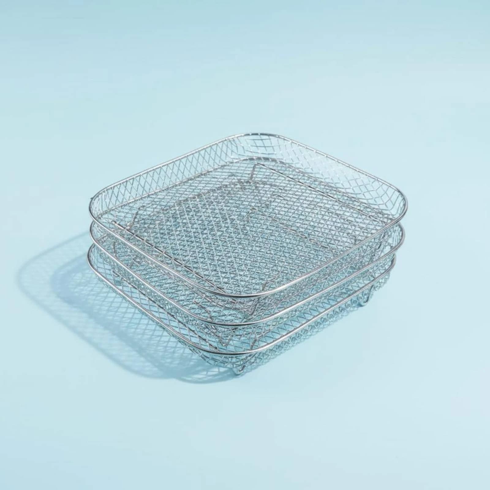 Griglia per friggitrice ad aria, resistente al calore, a 3 livelli, in rete, accessorio da cucina