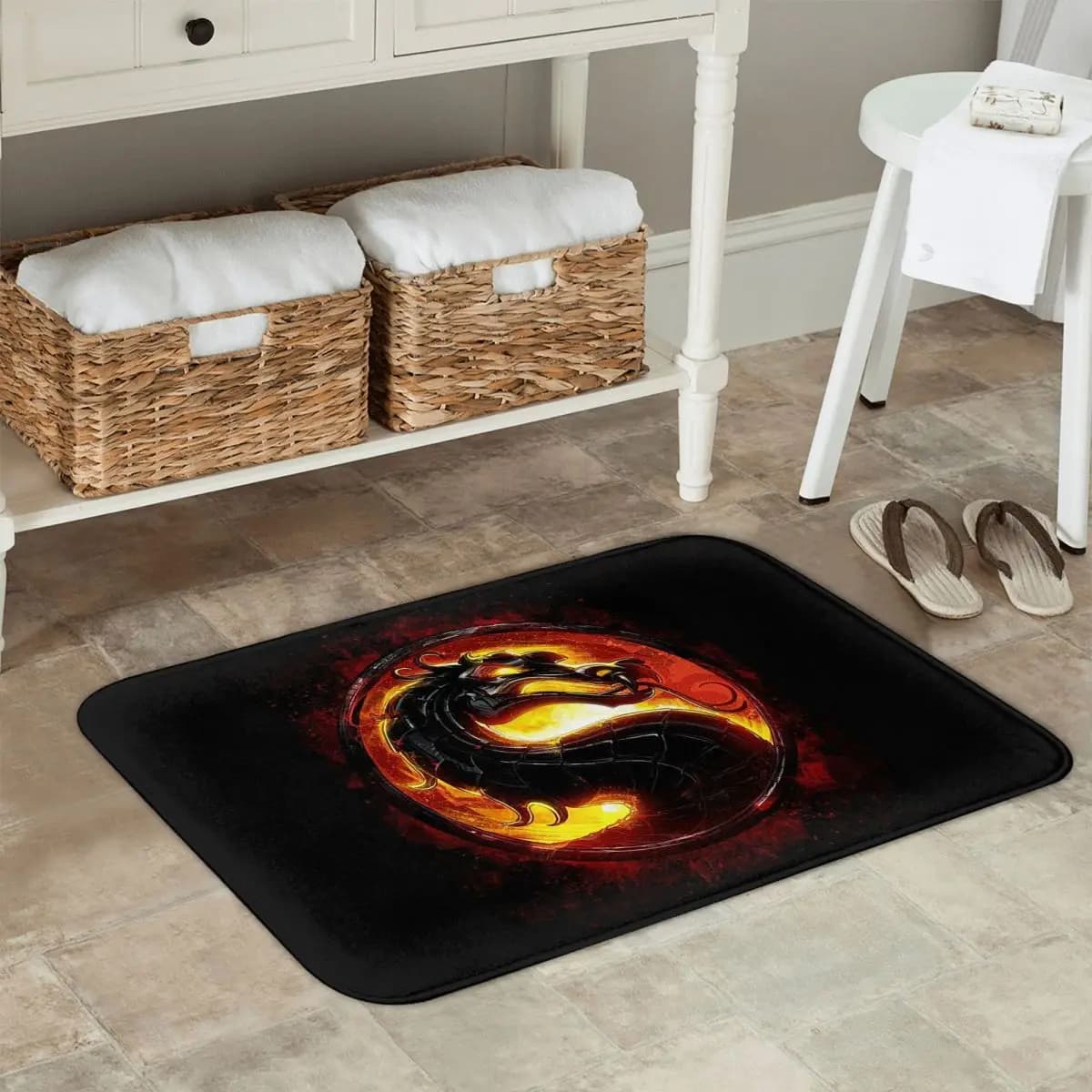 Cartoon Mortal Kombat Zerbino antiscivolo Tappetino Raschiante con sabbia Tappeto per ingresso cucina Tappetini per balcone di casa