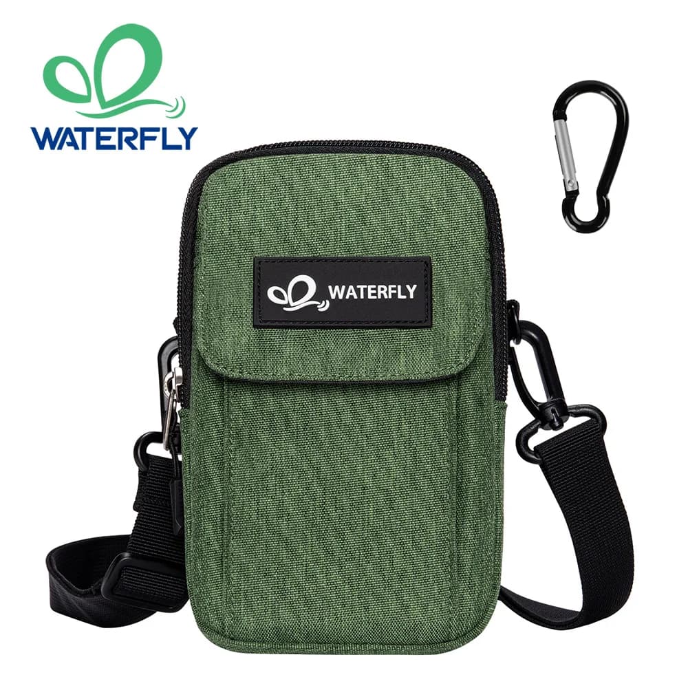 WATERFLY Small Shoulder Crossbody Bag Multifunctional Handbag Mini Belt Bag Fanny Waist Pack EDC Pouch For Men Women Ladies