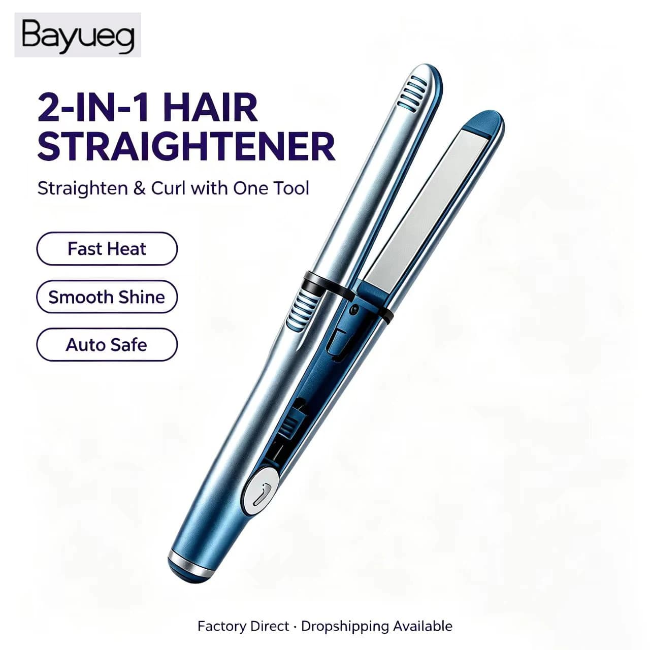 750℉ Stainless steel Hair Straightener Professional Flat Iron For All Hair Types & Curling Iron in One Styling Hair Tool