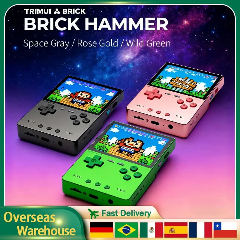 TRIMUI BRICK HAMMER Console di Gioco Portatile Retro con Schermo IPS da 3.2 Pollici, Sistema Linux, Dispositivo di Gioco Video Portatile in Metallo CNC, Regalo