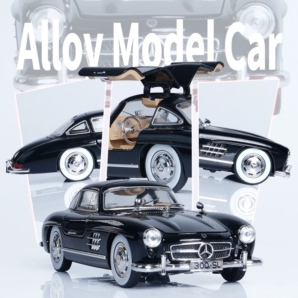 300SL Alloy Diecast Model Car, 1/24 Pull Back Toy Race Car, Collectible Classic Retro Car Ornament, Boy's Favorite Car Toy Gifts