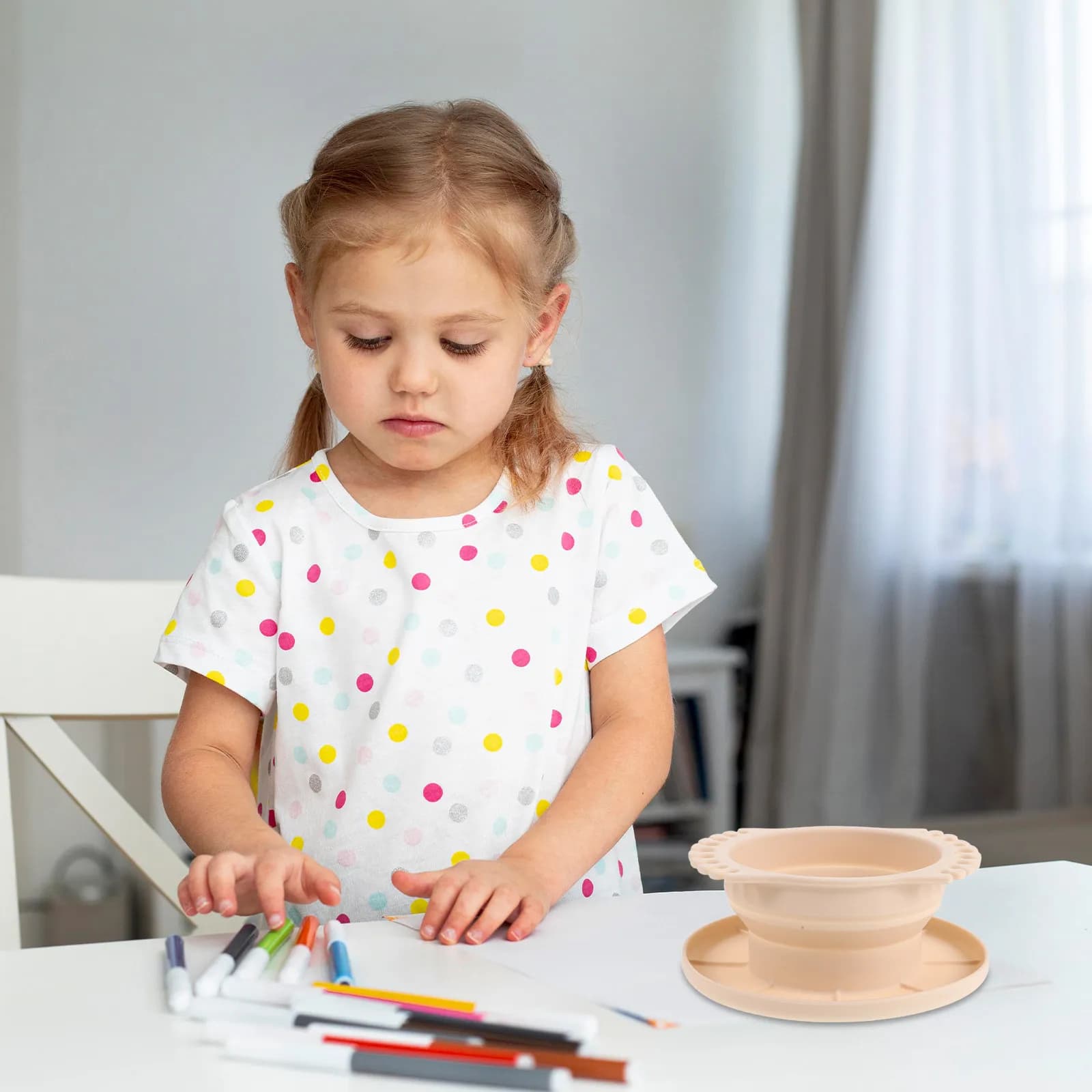 Secchio Pieghevole in Silicone per Lavaggio Pennelli, Tazza Pieghevole per Pulizia Pennelli con Tavolozza, Bicchiere Portatile per Acqua per Pittura all'Aperto