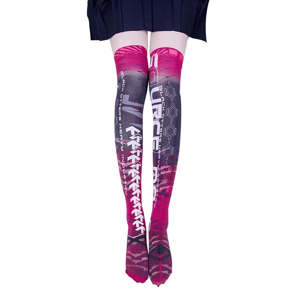 Hot Long Knee Socks and Thighs for Cosplay, Robot costume AI mecha punk cyberpunk, girl lingerie