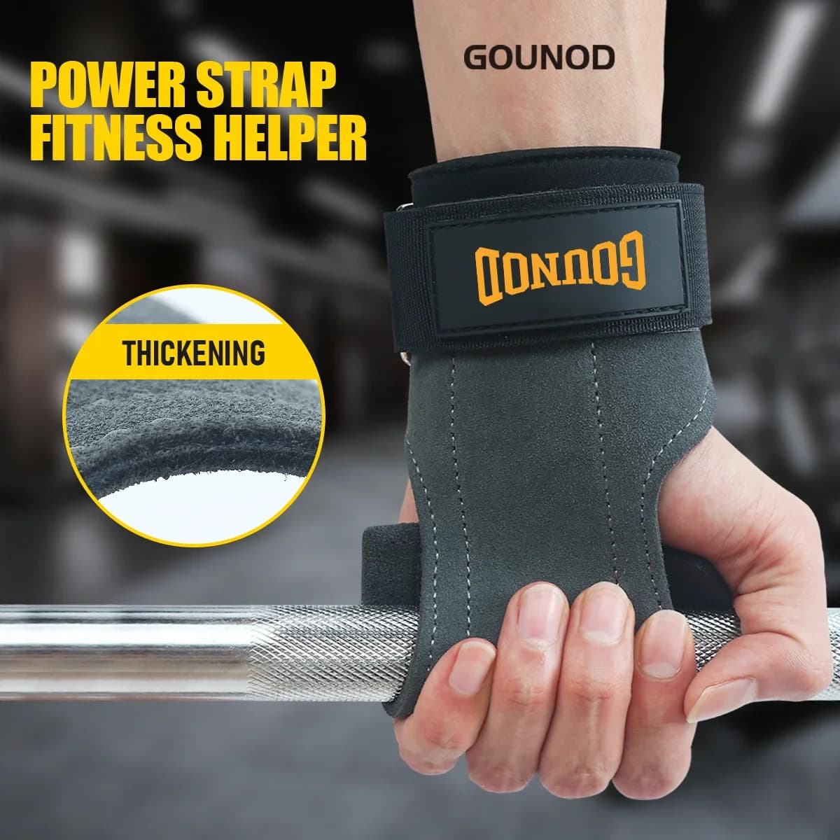 2 pz/1 Paia GOUNOD Gym Grip Bovine Skin Palm Protection Lifting Gymnastics Exercise Glove Grip Training Equipment Fitness