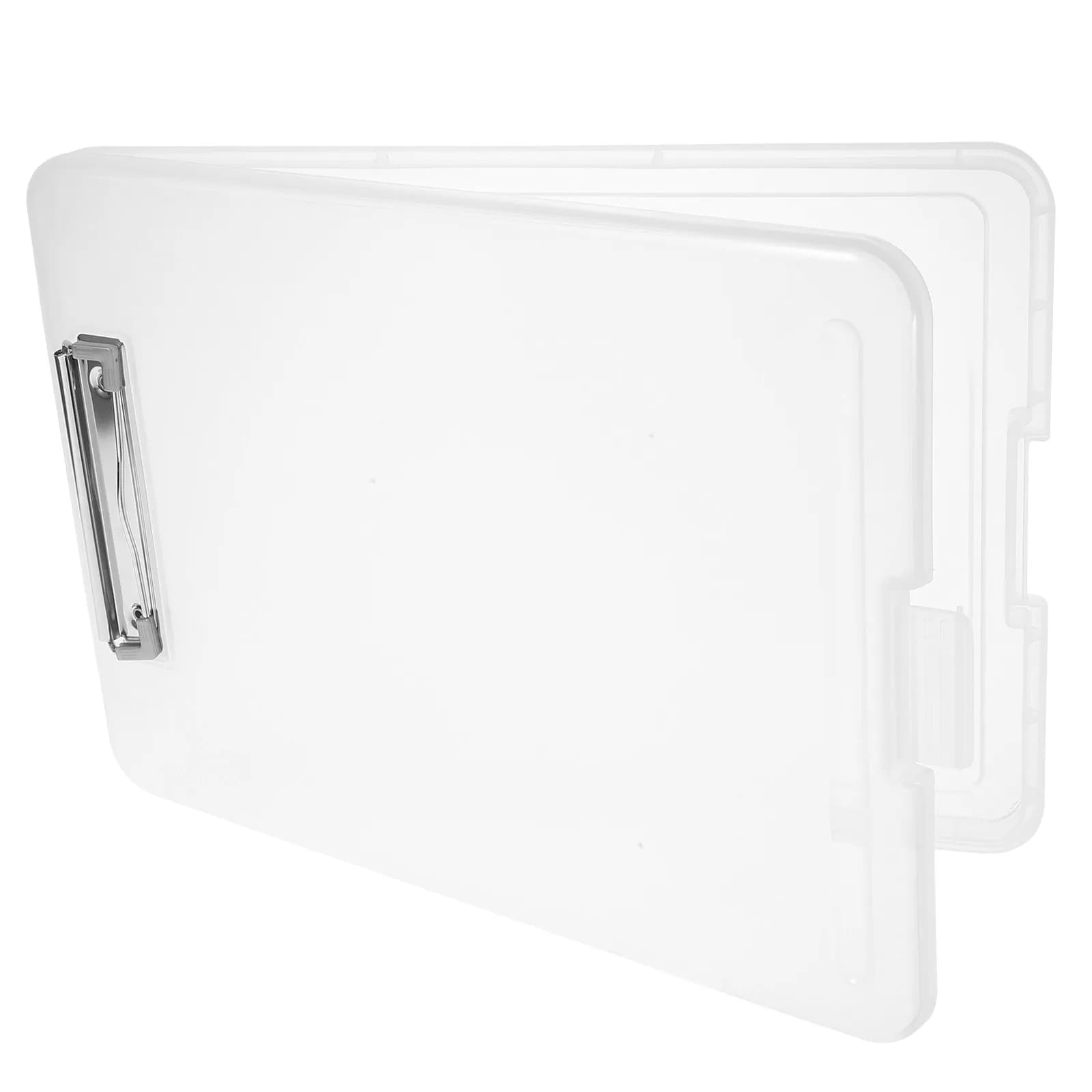 Portablocco portatile in plastica con clip e cartella portaoggetti per ufficio, scuola, infermieristica, lavagna multiuso per documenti.