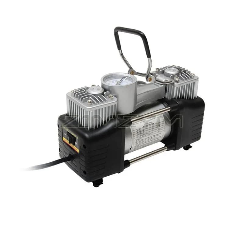 12V 500PSI Pompa d'aria in metallo Doppia camera con luce a LED 70L/min Facile da usare Portatile leggero Pneumatico per auto Anello per nuoto Letto ad aria