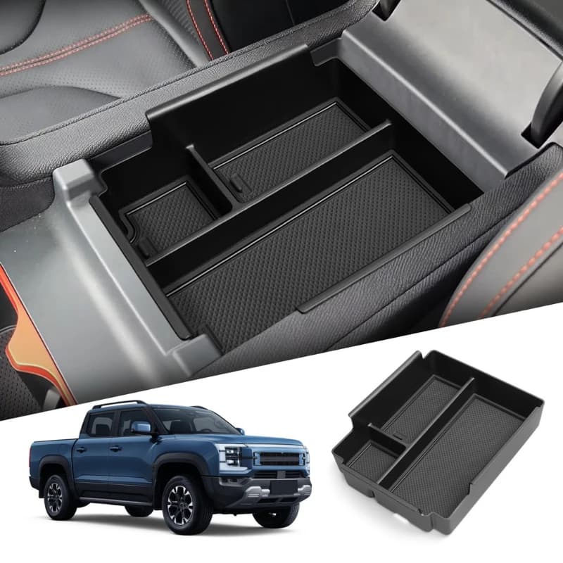 Per BYD Shark 2024 2025 Console centrale Bracciolo Scatola di immagazzinaggio Auto ABS Nero Organizer Vassoio Organizzatori Accessori Riordino Nero
