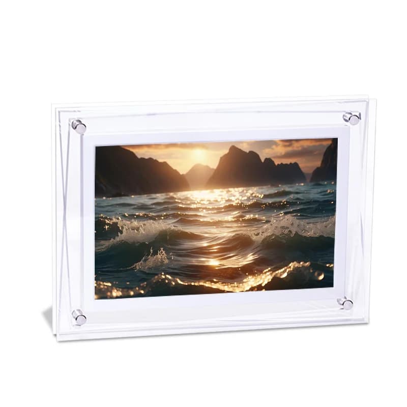 WiFi/APP 100% Privacy Protegida Schermo IPS da 4 GB OEM Cornice per foto digitale LCD Immagine elettrica Videocamera in acrilico Immagine video