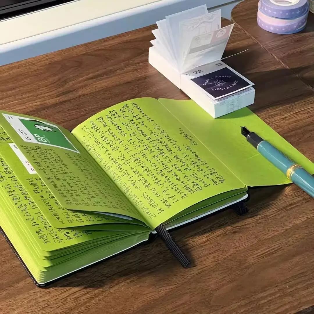 Matcha Foldable Notebook Diary High-Value Ins Style Planner Student Portable Plan Notebook Stationery
