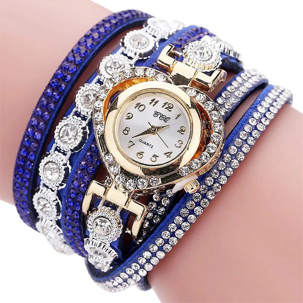 Splendid inlaid watch with diamonds women's bracelet in sparkling crystal retro with exquisite squares multiple simulated quartz watch for women